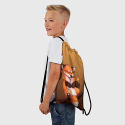Рюкзак-мешок Взрывной характер милого лиса, цвет: 3D-принт — фото 2