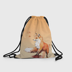 Рюкзак-мешок Акварельная лиса задумчивости, цвет: 3D-принт