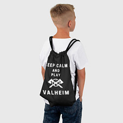 Рюкзак-мешок Keep calm and play Valheim, цвет: 3D-принт — фото 2