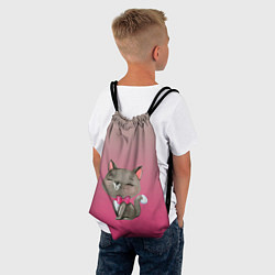 Рюкзак-мешок Кошечка с бантиком, цвет: 3D-принт — фото 2