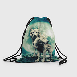 Рюкзак-мешок Волки, пара, цвет: 3D-принт