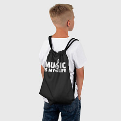 Рюкзак-мешок Music is My Life, цвет: 3D-принт — фото 2