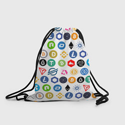Рюкзак-мешок BITCOIN PATTERN БИТКОИН Z, цвет: 3D-принт