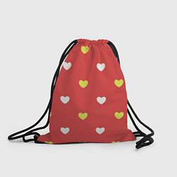 Рюкзак-мешок Сердечки на красном паттерн, цвет: 3D-принт