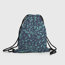 Рюкзак-мешок Еда Синий, цвет: 3D-принт