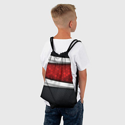 Рюкзак-мешок 3D Красные соты металлические, цвет: 3D-принт — фото 2