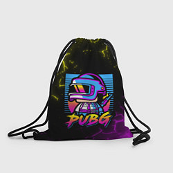 Рюкзак-мешок PUBG RETRO NEON ПАБГ НЕОН, цвет: 3D-принт