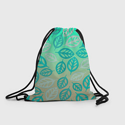 Рюкзак-мешок Узор из листиков, цвет: 3D-принт