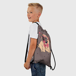 Рюкзак-мешок Мопс в очках, цвет: 3D-принт — фото 2