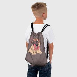 Рюкзак-мешок Мопс в очках, цвет: 3D-принт — фото 2