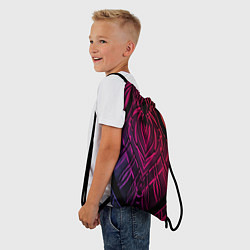 Рюкзак-мешок Фиолетовый узор 3D, цвет: 3D-принт — фото 2