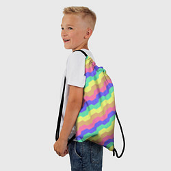 Рюкзак-мешок Радужные волны, цвет: 3D-принт — фото 2