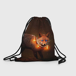 Рюкзак-мешок Лисица с гирляндой, цвет: 3D-принт