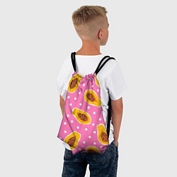 Рюкзак-мешок Папайя на розовом, цвет: 3D-принт — фото 2
