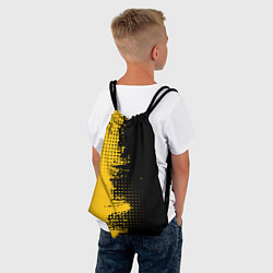 Рюкзак-мешок ЧЕРНО ЖЕЛТЫЙ ГРАНЖ GRUNGE Z, цвет: 3D-принт — фото 2