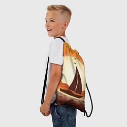 Рюкзак-мешок Кораблик на закате, цвет: 3D-принт — фото 2