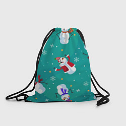 Рюкзак-мешок РазНые Снеговики, цвет: 3D-принт