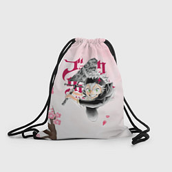 Рюкзак-мешок Чёрный клевер сакура Аста, цвет: 3D-принт