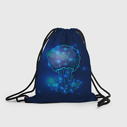 Рюкзак-мешок Медуза на синем, цвет: 3D-принт