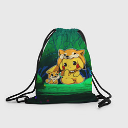 Рюкзак-мешок Пикачу и корги, цвет: 3D-принт