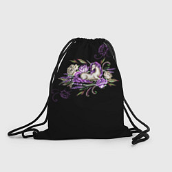 Рюкзак-мешок Единорог среди роз, цвет: 3D-принт