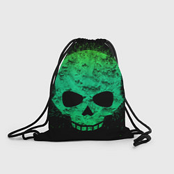 Рюкзак-мешок Зелёный череп, цвет: 3D-принт