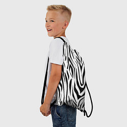 Рюкзак-мешок Черно-белая зебра, цвет: 3D-принт — фото 2
