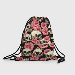 Рюкзак-мешок Черепа и цветы, цвет: 3D-принт