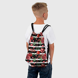 Рюкзак-мешок Гранаты и рубины на фоне полос, цвет: 3D-принт — фото 2