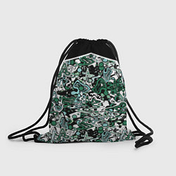 Рюкзак-мешок Черно-зеленые каракули, цвет: 3D-принт