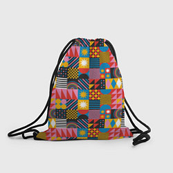 Рюкзак-мешок Печворк Мозаика Настроение, цвет: 3D-принт