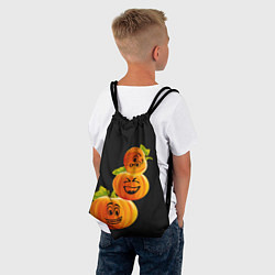 Рюкзак-мешок Хэллоуин смешные тыквы, цвет: 3D-принт — фото 2