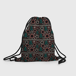 Рюкзак-мешок Зимний рождественский узор, цвет: 3D-принт