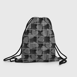 Рюкзак-мешок Черно-серый клетчатый узор, цвет: 3D-принт