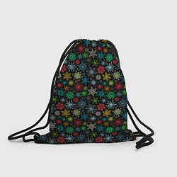 Рюкзак-мешок Разноцветные Снежинки, цвет: 3D-принт
