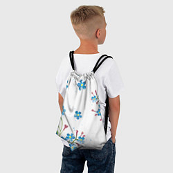 Рюкзак-мешок Букет голубых цветов, цвет: 3D-принт — фото 2