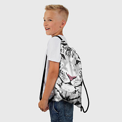 Рюкзак-мешок Белый снежный тигр, цвет: 3D-принт — фото 2