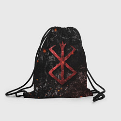 Рюкзак-мешок BERSERK LOGO GRUNGE RED, цвет: 3D-принт