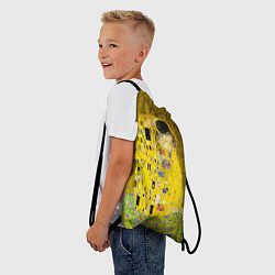 Рюкзак-мешок Влюблённые поцелуй художник Климт, цвет: 3D-принт — фото 2