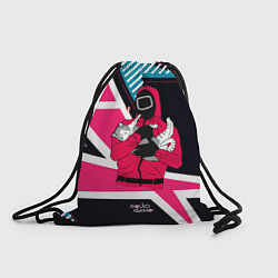 Рюкзак-мешок Игра в кальмара - девушка с котиком, цвет: 3D-принт