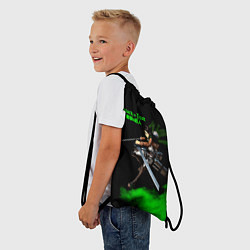 Рюкзак-мешок Атака титанов ядовитый зеленый дым Леви Аккерман, цвет: 3D-принт — фото 2