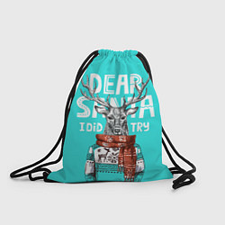 Рюкзак-мешок Олень в свитере с оленями, цвет: 3D-принт