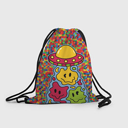 Рюкзак-мешок Смайлы НЛО Психоделика, цвет: 3D-принт