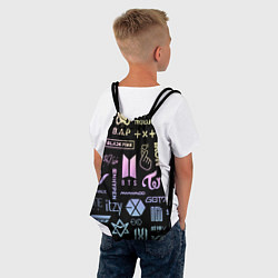 Рюкзак-мешок K-pop лого исполнителей, цвет: 3D-принт — фото 2