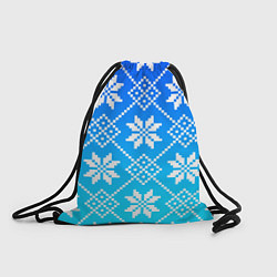 Рюкзак-мешок ЗИМНИЙ НОВОГОДНИЙ УЗОР СВИТЕР, цвет: 3D-принт