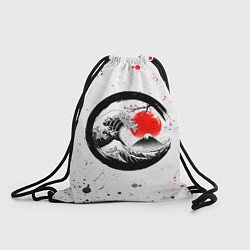 Рюкзак-мешок САКУРА, КРАСНОЕ СОЛНЦЕ ЯПОНИИ, ФУДЗИЯМА, цвет: 3D-принт