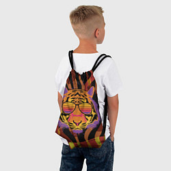 Рюкзак-мешок Крутой тигр в очках ретро, цвет: 3D-принт — фото 2