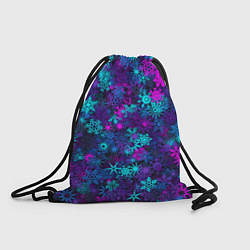 Рюкзак-мешок Неоновые снежинки, цвет: 3D-принт