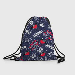 Рюкзак-мешок Снегири и рябина, цвет: 3D-принт