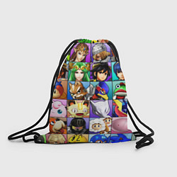 Рюкзак-мешок SUPER SMASH ALL HEROES СУПЕР СМАШ БРОС, цвет: 3D-принт